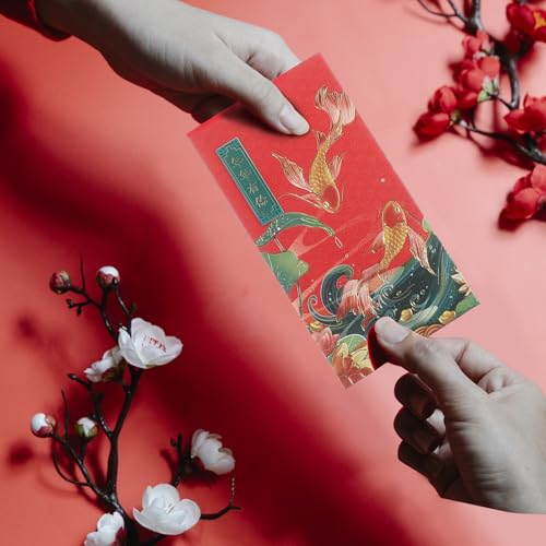 GARIOUANS 12 Stück Teiliges Chinesische Neujahrsumschläge aus Stabilem Papier Traditionelle Rote Glücksumschläge mit Goldener Prägung Festliche Geldbeutel für Frühlingsfest Hochzeit Geschenk GARIOUANS 12 Stück Teiliges Chinesische Neujahrsumschläge aus Stabilem Papier Traditionelle Rote Glücksumschläge mit Goldener Prägung Festliche Geldbeutel für Frühlingsfest Hochzeit Geschenk von GARIOUANS