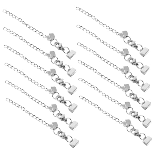 GARIOUANS 12 Stück Teiliges Crimp Endset aus Edelstahl Silberne Klemmen für DIY Schmuckherstellung Verstellbare Kordelverschlüsse Geeignet für Armbänder Halsketten und Bastelprojekte GARIOUANS 12 Stück Teiliges Crimp Endset aus Edelstahl Silberne Klemmen für DIY Schmuckherstellung Verstellbare Kordelverschlüsse Geeignet für Armbänder Halsketten und Bastelprojekte von GARIOUANS