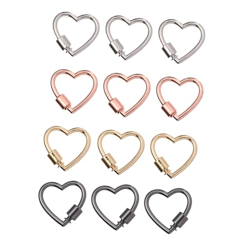 GARIOUANS 12 Stück Teiliges DIY Herzförmige Schlüsselringe Starke Anhänger für Schmuckherstellung Gold Weiß Roségold Schwarz Vielseitige Bastel Zubehör für Halsketten Armbänder GARIOUANS 12 Stück Teiliges DIY Herzförmige Schlüsselringe Starke Anhänger für Schmuckherstellung Gold Weiß Roségold Schwarz Vielseitige Bastel Zubehör für Halsketten Armbänder von GARIOUANS