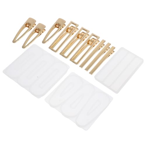 GARIOUANS 12 Stück Teiliges DIY Silikon formen set für Epoxidharz Haarclips mit Modellen und Metall haarspangen Zubehör Flexible Wiederverwendbare Gießformen für Individuelle von GARIOUANS