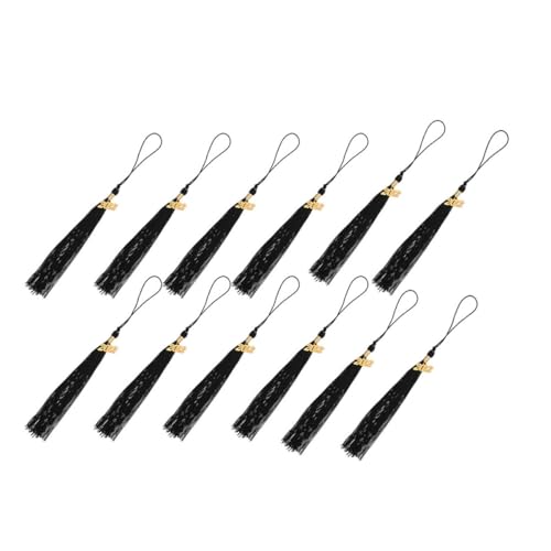 GARIOUANS 12 Stück Teiliges Doktorhut Quasten mit Anhängern Kreative Graduation Dekoration in Schwarz Fein Gearbeitetes Abschlussfeier Zubehör für Absolventen und Fotomomente von GARIOUANS