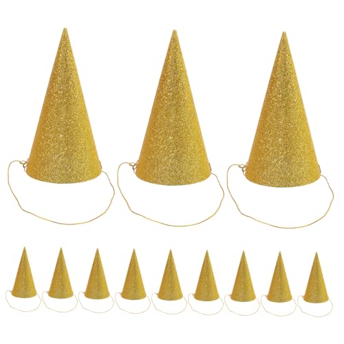 GARIOUANS 12 Stück Teiliges Goldene Glitzer Partyhüte Birthday Crown für Erwachsene Festliche Geburtstagsdekoration Verstellbare Geeignet für Familienfeiern und Fasching von GARIOUANS