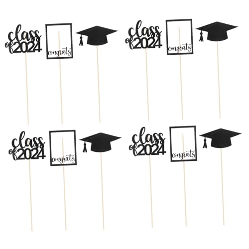 GARIOUANS 12 Stück Teiliges Graduierten Torten Dekorationen Congrats Class Of Elegante Blumenvasen Stecker für Abschlussfeiern Kuchen für Festliche Anlässe von GARIOUANS