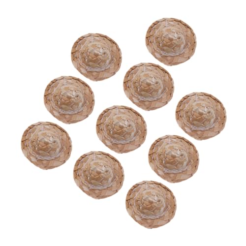 GARIOUANS 12 Stück Teiliges Handgewebte Strohhüte Mini Puppenhüte Breitkrempige Basteldekoration Langlebig und Praktisch Geeignet für DIY Puppen Bären und Kreative Bastelprojekte von GARIOUANS