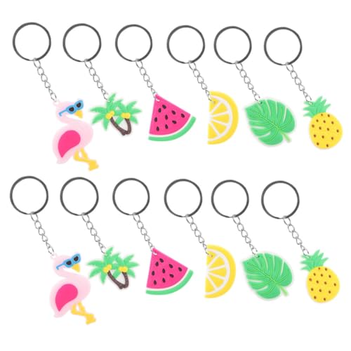 GARIOUANS 12 Stück Teiliges Hawaii Schlüsselanhänger Leichte Langlebige Taschenanhänger mit Tropischen Motiven Farbecht Dekorative Schlüsselbund Anhänger für Partys und Alltag von GARIOUANS
