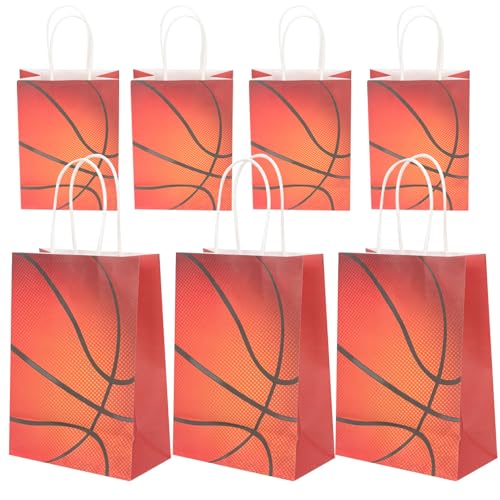 GARIOUANS 12 Stück Teiliges Kraftpapier Geschenktüten mit Basketball Motiv Süßigkeitenbeutel und Mitgebsel tüten für Basketball Partys als Geschenk Aufbewahrungsbeutel für Snacks Kleine von GARIOUANS