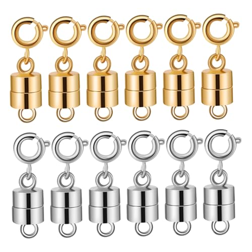 GARIOUANS 12 Stück Teiliges Magnetverschluss für Schmuck Magnetische Halskettenverschlüsse Stabilem Material Elegantes Design für Diy Schmuckherstellung Vielseitig Einsetzbar Verlängerung von GARIOUANS