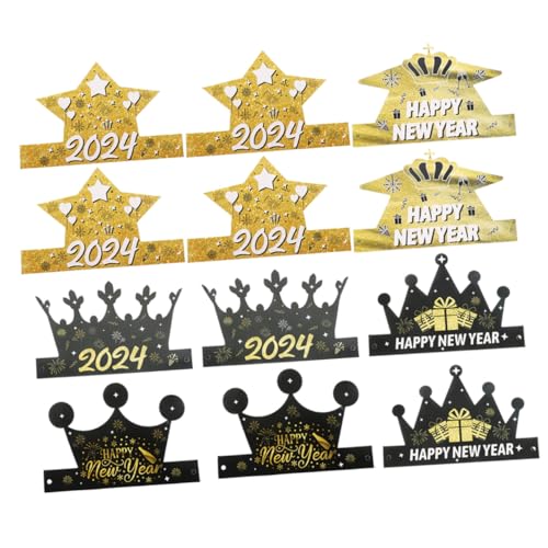 GARIOUANS 12 Stück Teiliges Neujahrs-papierhüte Bunte Partyhütchen mit Festivaldesign Einfache Montage Lustige Kopfbedeckung für Silvester Neujahrsparty und Familienfeiern GARIOUANS 12 Stück Teiliges Neujahrs-papierhüte Bunte Partyhütchen mit Festivaldesign Einfache Montage Lustige Kopfbedeckung für Silvester Neujahrsparty und Familienfeiern von GARIOUANS