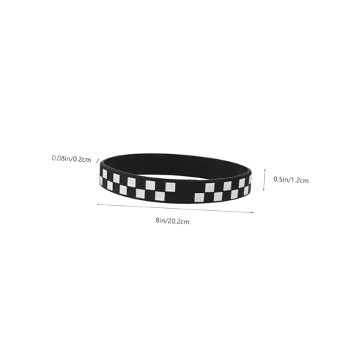 GARIOUANS 12 Stück Teiliges Silikonarmband mit Karierter Rennflaggen Optik Sportliche Mottowristbands für Party und Outdoor Events Leichtes Bequemes Unisex Armband für Alltag und Sport von GARIOUANS