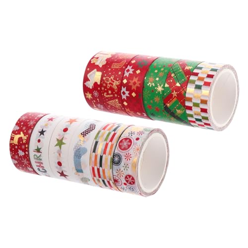 GARIOUANS 12 Stück Teiliges Washi Tape Weihnachtsmuster DIY Dekoratives Klebeband aus Washi Papier pro Selbstklebend Einfach zu Entfernen für Scrapbooking Geschenkverpackung Planer GARIOUANS 12 Stück Teiliges Washi Tape Weihnachtsmuster DIY Dekoratives Klebeband aus Washi Papier pro Selbstklebend Einfach zu Entfernen für Scrapbooking Geschenkverpackung Planer von GARIOUANS