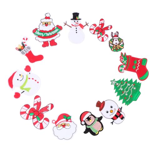 GARIOUANS 12 Stück Teiliges Weihnachtsstoff Aufnäher zum Nähen Bunte Cartoon Motive Bestickte DIY Kleidungspatches Weihnachtsmotive Applikationen für Kreative Textilgestaltung GARIOUANS 12 Stück Teiliges Weihnachtsstoff Aufnäher zum Nähen Bunte Cartoon Motive Bestickte DIY Kleidungspatches Weihnachtsmotive Applikationen für Kreative Textilgestaltung von GARIOUANS