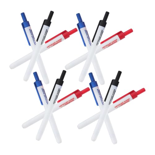 GARIOUANS 12 Stück Teiliges Whiteboard Marker Nachfüllbar Abwischbar für Whiteboards Kunststoff Keramik Farbige Schulmarker in Rot Blau Schwarz für Klassenzimmer Büro Zuhause GARIOUANS 12 Stück Teiliges Whiteboard Marker Nachfüllbar Abwischbar für Whiteboards Kunststoff Keramik Farbige Schulmarker in Rot Blau Schwarz für Klassenzimmer Büro Zuhause von GARIOUANS
