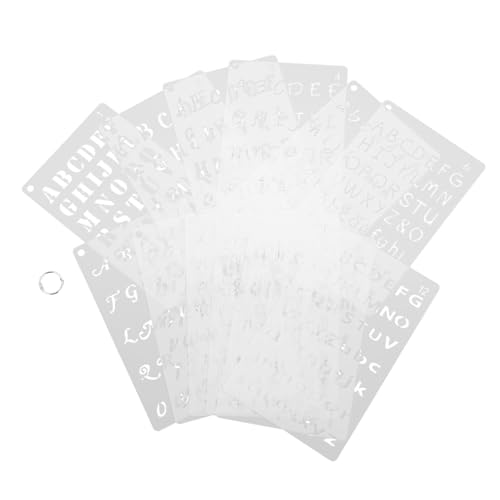 GARIOUANS 12 Stück Teiliges Wiederverwendbarer Kunststoff schablonen für Englische Buchstaben und Zahlen zum Malen und Basteln Vielseitige DIY vorlagen für Handwerk Tagebücher Scrapbooking GARIOUANS 12 Stück Teiliges Wiederverwendbarer Kunststoff schablonen für Englische Buchstaben und Zahlen zum Malen und Basteln Vielseitige DIY vorlagen für Handwerk Tagebücher Scrapbooking von GARIOUANS