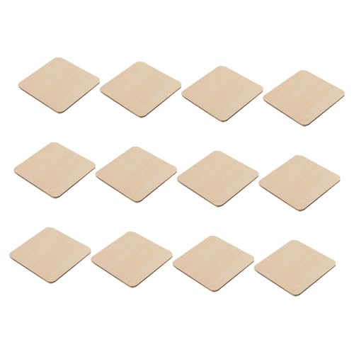GARIOUANS 12 Stück Unbehandelte Quadratische Holzplatten für Diy Bastelprojekte Leere Holzstücke Gestalten für Heimdekoration von GARIOUANS