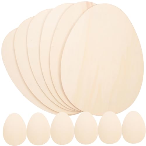 GARIOUANS 12 Stück Unlackierte Holz Ostereier Diy Holzschnitt für Bastelprojekte Blanko Holzscheiben zum Bemalen Frühlingsdekoration für Bastelfans GARIOUANS 12 Stück Unlackierte Holz Ostereier Diy Holzschnitt für Bastelprojekte Blanko Holzscheiben zum Bemalen Frühlingsdekoration für Bastelfans von GARIOUANS