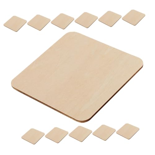GARIOUANS 12 Stück quadratische Holzspäne unfertiges Holz Chipboard Holzausschnittscheiben leeres Holzbrett Handwerk Holz Holzschilder Holzhandwerk Holzquadrate zum Basteln Buchsbaum von GARIOUANS