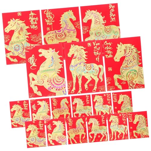 GARIOUANS 120 Stück Vietnamesische Geldumschläge Jahr Des Pferdes Rote Papierumschläge Hong Bao für Neujahrsfest Geburtstag Party Traditionelles Asiatisches Frühlingsfest Geschenk GARIOUANS 120 Stück Vietnamesische Geldumschläge Jahr Des Pferdes Rote Papierumschläge Hong Bao für Neujahrsfest Geburtstag Party Traditionelles Asiatisches Frühlingsfest Geschenk von GARIOUANS