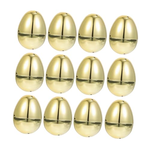 GARIOUANS 12Stücke Goldene Ostereier Nachfüllbare Kunststoff Eier für Eiersuche und Deko Leuchtendes Golddesign für und Dekoration zu Ostern von GARIOUANS