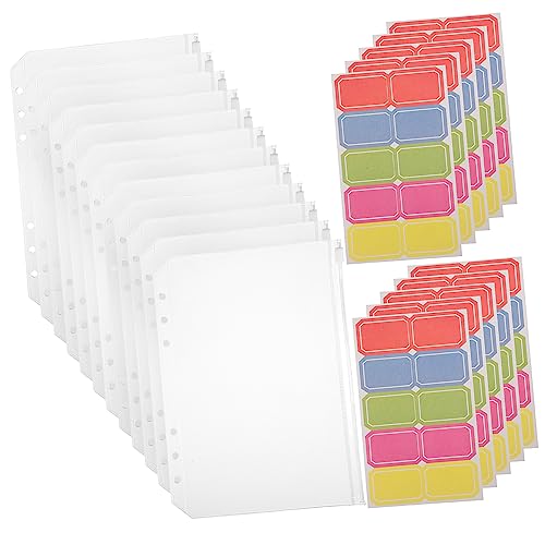 GARIOUANS 12Stücke Ordnertaschen mit Reißverschluss Durchsichtige Dokumentenbeutel Organizer für Zuhause und Reisen Klebeetiketten zur Individuellen Beschriftung von GARIOUANS