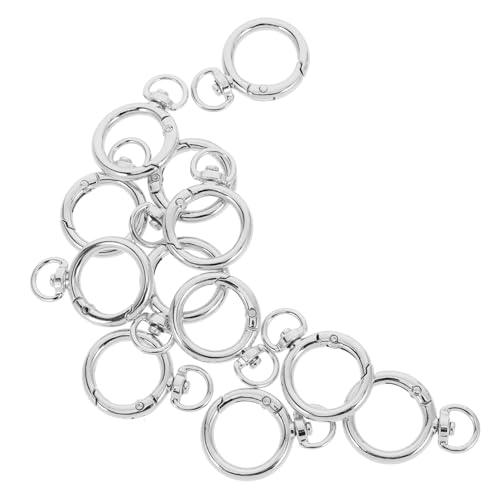 GARIOUANS 12Stücke Runde Karabinerhaken Legierung Silberne Feder O Ringe für Schlüsselanhänger Taschen Gürtel DIY Zubehör Robust und Elegant für Vielseitige Anwendungen von GARIOUANS