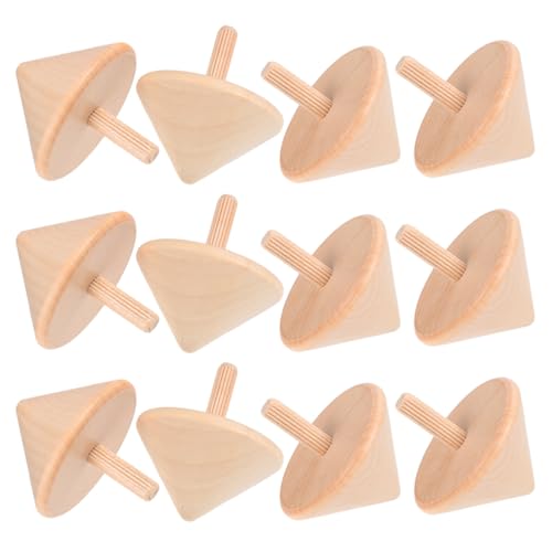 GARIOUANS 15 Stück Holzkreisel – DIY Holzkreisel – Unlackierte Für DIY Malspielzeug Bastelbedarf Beige von GARIOUANS