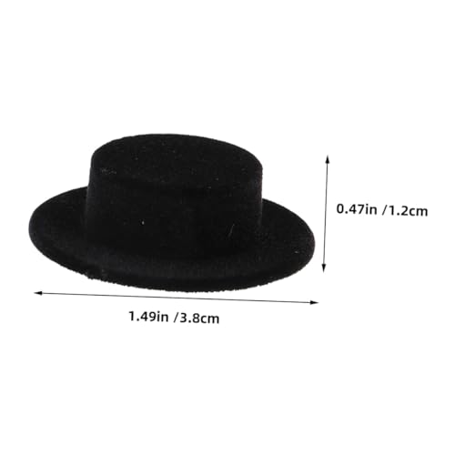 GARIOUANS 15 Stück Teiliges Mini Puppenhüte aus Schwarzem Flockigem Material Dekorative Kleine für DIY Bastelarbeiten Puppendekoration Partyzubehör und Handgefertigte Figuren von GARIOUANS
