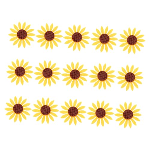 GARIOUANS 15 Stück Teiliges Sonnenblumen Stoffpatches zum Aufbügeln Kleine Applikationen DIY Handgemachte Accessoires für Kleidung Taschen Reparatur und Dekoration von GARIOUANS