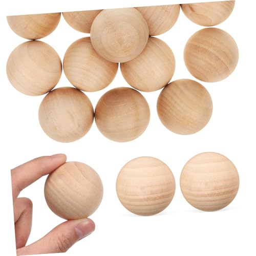 GARIOUANS 15 Stück Unbehandelte Holzkugeln Hartholz Runde Holzperlen für Diy Bastelprojekte und Dekorationen für Handwerk und Schmuckgestaltung von GARIOUANS