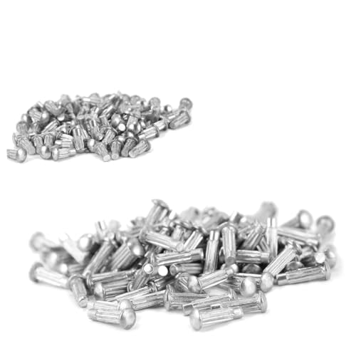 GARIOUANS 1500 Stück Teiliges Aluminiumlegierung Knurled Rundkopf Massivnieten Rostfrei Verschleißfest für Schilder Montage Einfache Installation Langlebig Robust von GARIOUANS