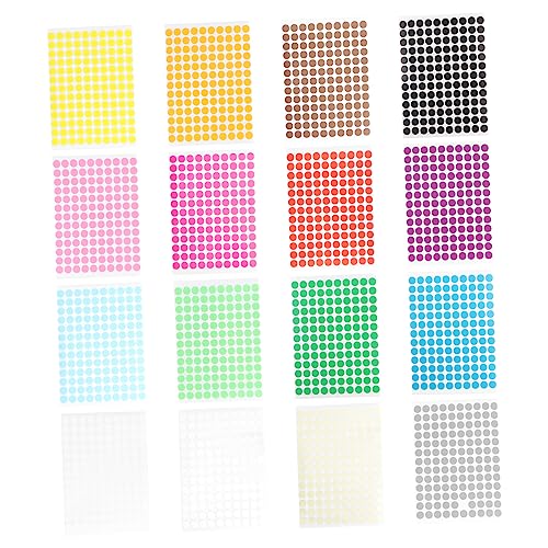 GARIOUANS 16 Blatt Bunte Rund Label Aufkleber Selbstklebende Punkte Verschiedenen Farben für Halloween Basteln und Etikettierung für und Dekoration von GARIOUANS