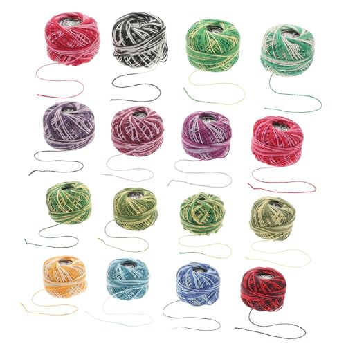 GARIOUANS 16 Rollen Teiliges Stickgarn Set Bunte Baumwoll stickfäden Handarbeitsgarn für Kreuzstich DIY Basteln für Anfänger von GARIOUANS