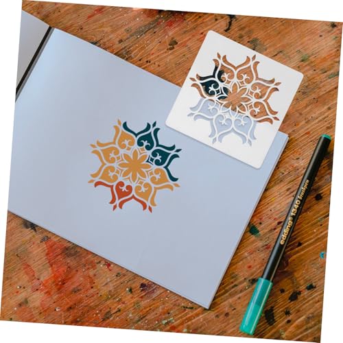 GARIOUANS 16 Stück Teiliges Mandala Schablonen Hohles Blumen design Wiederverwendbar Kreative DIY Malvorlagen für Scrapbooking Stoff Wandmalerei Robust und Einfach Anzuwenden von GARIOUANS