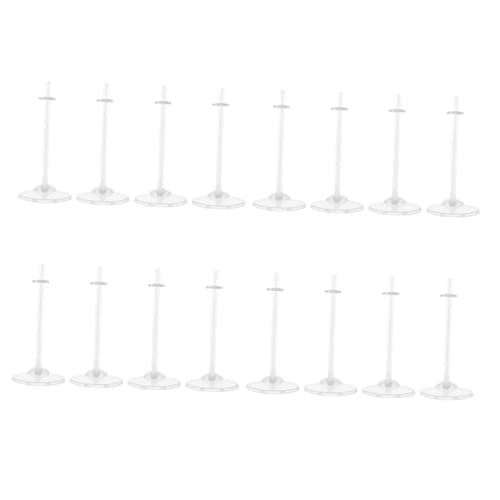 GARIOUANS 16 Stück Teiliges Transparentes Puppenständer Stabile Doll Display Stands zur Aufbewahrung und Präsentation von Puppen Platzsparend Schickes Design für Kinderzimmer und Laden von GARIOUANS