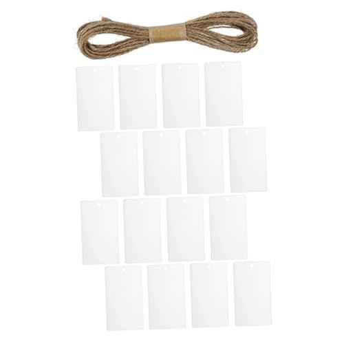 GARIOUANS 16 Stück Teiliges Weißes Acryl Hängeetiketten für Körbe Flexible DIY Korbetiketten mit Strapazierfähigem Material und Praktischer Aufhängeschnur für Küche Lagerraum und von GARIOUANS