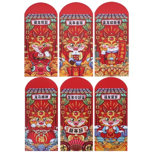 GARIOUANS 18 Stück Teiliges Rote Umschläge Chinesische Geldgeschenkumschläge für Lunar Year Traditionelle Glückwunschmotive Dekorative Briefumschläge für Neujahrsfeier Familiengeschenke GARIOUANS 18 Stück Teiliges Rote Umschläge Chinesische Geldgeschenkumschläge für Lunar Year Traditionelle Glückwunschmotive Dekorative Briefumschläge für Neujahrsfeier Familiengeschenke von GARIOUANS
