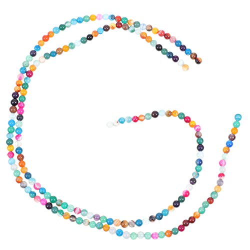GARIOUANS 180 Stück Naturstein Perlen Runde Achatperlen für DIY Schmuckherstellung Bunte Handarbeitsperlen für Armbänder und Langlebig und Vielseitig von GARIOUANS