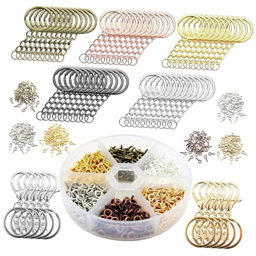 GARIOUANS 1Satz DIY Schlüsselanhänger Metallschlüsselringe Mit Schlüsselringen Karabinerverschlüssen Und Ösen Für Schmuckreparatur Und Bastelprojekte GARIOUANS 1Satz DIY Schlüsselanhänger Metallschlüsselringe Mit Schlüsselringen Karabinerverschlüssen Und Ösen Für Schmuckreparatur Und Bastelprojekte von GARIOUANS