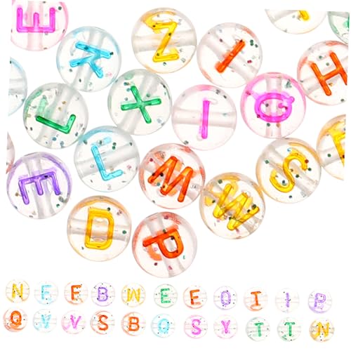 GARIOUANS 1Tasche DIY Buchstabenperlen Multifunktionsperlen für Schmuckherstellung Bunten Farben für Armbänder Schlüsselanhänger und Bastelprojekte von GARIOUANS