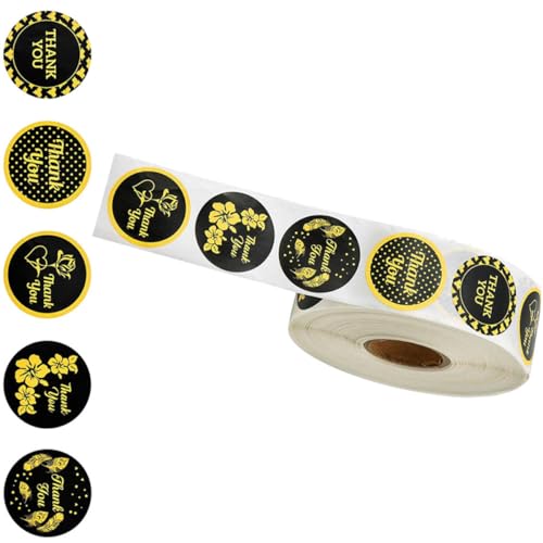 GARIOUANS 1roll Danke Aufkleber Danke Etikett Geschenkanhänger Klebstoff Ästhetisch Abschluss Mit Zweck Runde Aufkleber Selbstklebender Diy-aufkleber Aufkleber Verpacken Kreis Aufkleber Grad von GARIOUANS