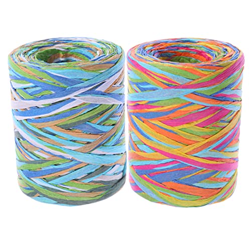 GARIOUANS 2 Rollen Bunte Raffia Geschenkbänder Farben DIY Bastelband Weiches Flexibles Geschenkband für Geschenkverpackung Dekoration Blumenarrangements Leicht und Vielseitig Teiliges GARIOUANS 2 Rollen Bunte Raffia Geschenkbänder Farben DIY Bastelband Weiches Flexibles Geschenkband für Geschenkverpackung Dekoration Blumenarrangements Leicht und Vielseitig Teiliges von GARIOUANS
