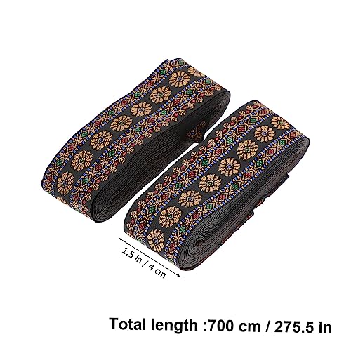 GARIOUANS 2 Rollen Ethnische Jacquard webbänder zum Nähen Vielseitiges Dekoratives Band für DIY handwerk Robuste Frei Zuschneidbare Stoffborte für Bekleidung und Geschenkverpackung von GARIOUANS
