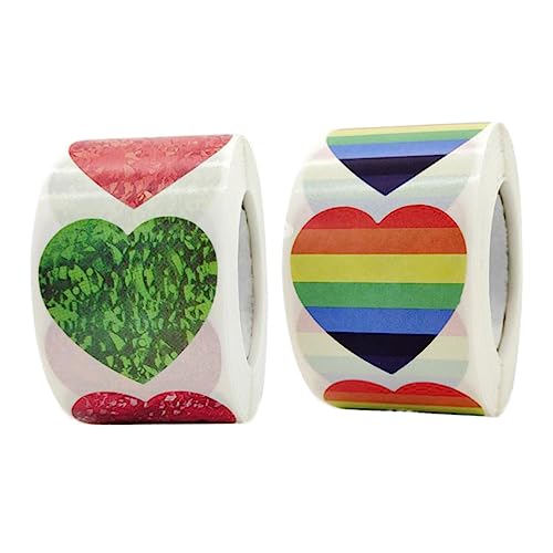 GARIOUANS 2 Rollen Herzaufkleber Selbstklebende Valentinstag Dekorationsaufkleber für Briefe und Scrapbooking Versiegeln von Umschlägen und Dekorieren von Karten von GARIOUANS
