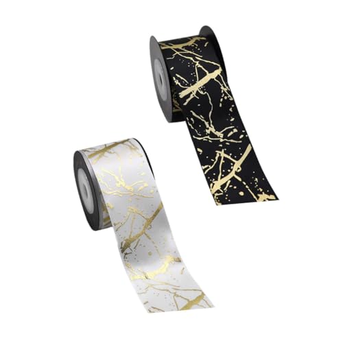 GARIOUANS 2 Rollen Hochwertiges Goldgeprägtes Polyester Dekoband Breit DIY Geschenkband für Geburtstag Haarbänder Blumen und Partydekoration Wiederverwendbar Zuschneidbar Vielseitig GARIOUANS 2 Rollen Hochwertiges Goldgeprägtes Polyester Dekoband Breit DIY Geschenkband für Geburtstag Haarbänder Blumen und Partydekoration Wiederverwendbar Zuschneidbar Vielseitig von GARIOUANS