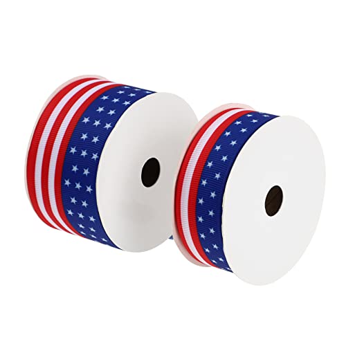 GARIOUANS 2 Rollen Patriotisches Geschenkband Teilig American Flag Muster Dekoratives Verpackungsband Langlebig Breit Yards für Unabhängigkeitstag Dekoration GARIOUANS 2 Rollen Patriotisches Geschenkband Teilig American Flag Muster Dekoratives Verpackungsband Langlebig Breit Yards für Unabhängigkeitstag Dekoration von GARIOUANS