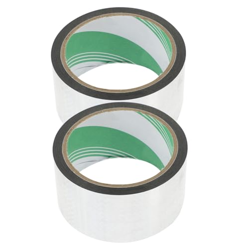GARIOUANS 2 Rollen Reflektierendes Prism DIY Klebeband Silber Kariert Vielseitiges Geschenkband für Geschenkverpackung Basteln Dekoration von GARIOUANS