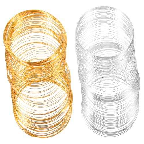 GARIOUANS 2 Rollen Schmuckdraht für DIY Bastelprojekte Multifunktionale Perlen Draht Langlebig und Schnittfest für Schmuckherstellung und Kreative Handarbeiten Gold Silber GARIOUANS 2 Rollen Schmuckdraht für DIY Bastelprojekte Multifunktionale Perlen Draht Langlebig und Schnittfest für Schmuckherstellung und Kreative Handarbeiten Gold Silber von GARIOUANS