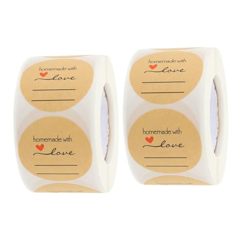 GARIOUANS 2 Rollen Selbstklebende Runde Backetiketten für Handgemachte Geschenke und Verpackung Aufkleber für Hochzeit Geburtstag Kleines Unternehmen Bäckerei DIY Sealing Labels GARIOUANS 2 Rollen Selbstklebende Runde Backetiketten für Handgemachte Geschenke und Verpackung Aufkleber für Hochzeit Geburtstag Kleines Unternehmen Bäckerei DIY Sealing Labels von GARIOUANS