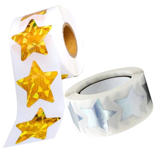 GARIOUANS 2 Rollen Sternförmigen Aufklebern Selbstklebende Etiketten für Haushaltsbedarf Dekoration und DIY Sticker pro Rolle von GARIOUANS