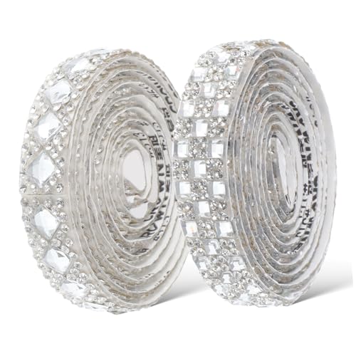 GARIOUANS 2 Rollen Strassband Basteln Strassband Glitzerband Selbstklebend Funkelnd DIY Kleidung Hat Strassgürtel Für Frauen Strassgürtel Für Kleider Bandbesatz Silberglas GARIOUANS 2 Rollen Strassband Basteln Strassband Glitzerband Selbstklebend Funkelnd DIY Kleidung Hat Strassgürtel Für Frauen Strassgürtel Für Kleider Bandbesatz Silberglas von GARIOUANS