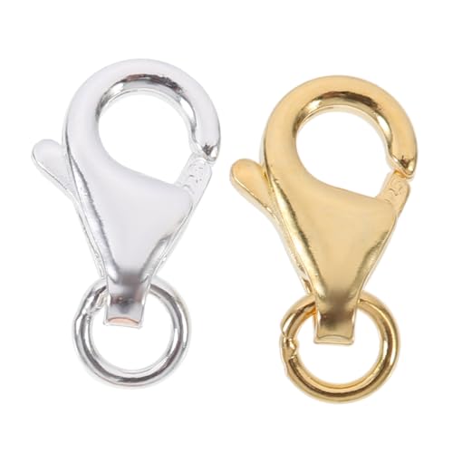 GARIOUANS 2 Sätze Karabinerverschluss Schmuck DIY Verschlüsse aus Hochwertigem Silber für Halsketten Armbänder Basteln Praktische Handwerksmaterialien in Silber und Goldfarben von GARIOUANS